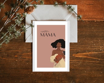 Congratulations Mama, Birth Announcement Greeting Card, Printable Greeting Card