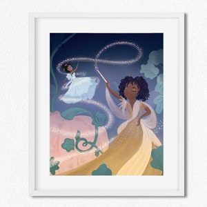 New! Cinderella and Fairy Godmother Giclée Print //  Fairy Tale, Gift for Reader, Book Art, Nursery Decor, Kids Room Art
