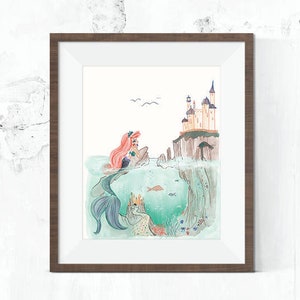Petite Sirène - // Art pour enfants, Impression de conte de fées, Ocean Wall Art, Fantasy, Wall Art, Chambre des enfants, Cadeau de la crèche