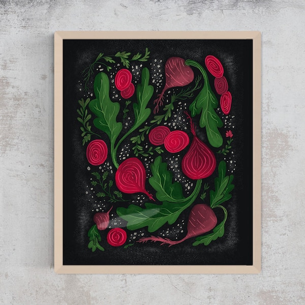 Turnip the Beet // Giclee Canvas Paper Print // Kitchen Art // Vegetable // Dining // Fresh // Farmers Market