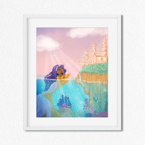 New! Little Mermaid Giclée Print //  Fairy Tale, Gift for Reader, Book Art, Nursery Decor, Kids Room Art