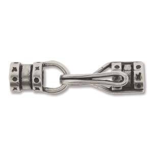 May include: Silver-toned metal toggle clasp with a decorative design. The clasp has a loop on one end and a hook on the other end.