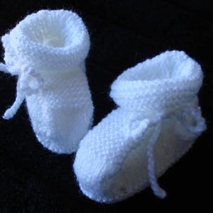 Baby Booties in White 3 ply image 1