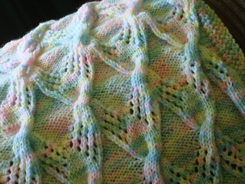 Baby Blanket knitted in 8 ply Multicoloured Acrylic Yarn Etsy