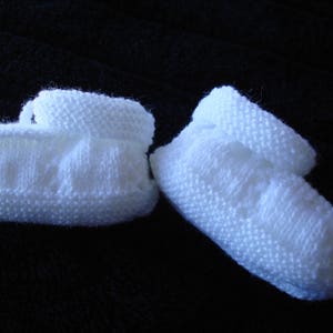 Baby Booties in White 3 ply image 3