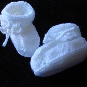 Baby Booties in White 3 ply image 4