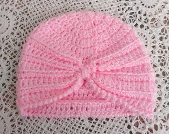 Baby Turban Hat in Pink