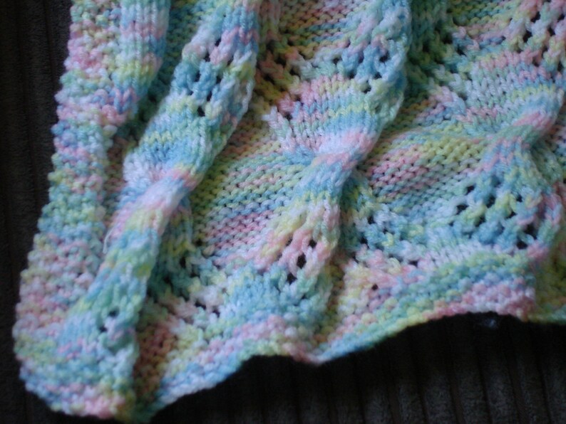 Baby Blanket knitted in 8 ply Multicoloured Acrylic Yarn Etsy