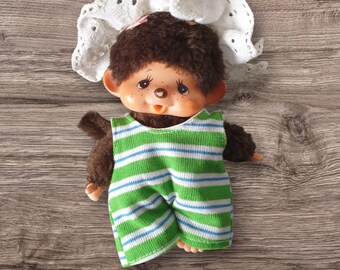 Cute Vintage Monchhichi Monkey Girl With 007 Dress and Beach Set