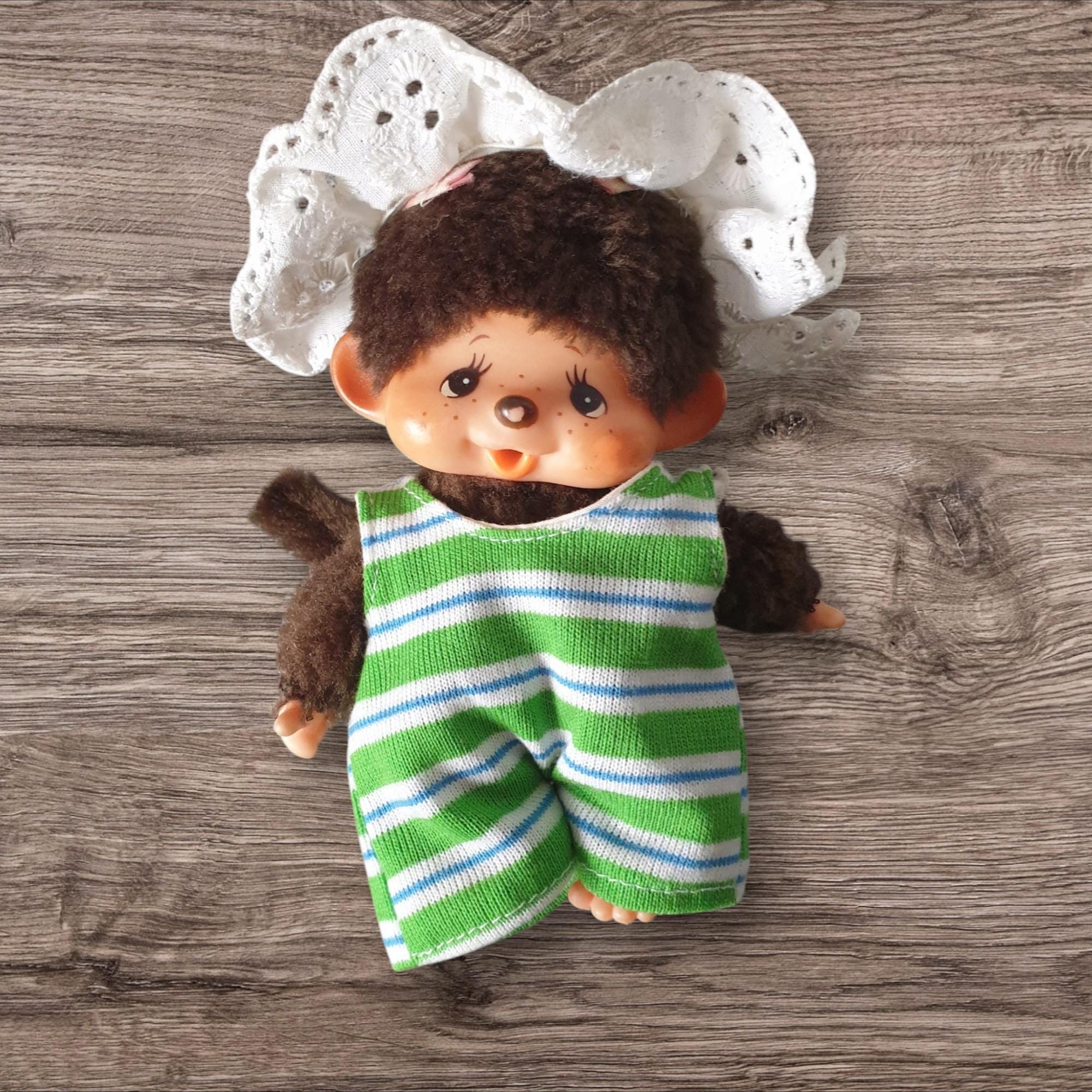 Cute Vintage Monchhichi Monkey Girl With 007 Dress and Beach Set