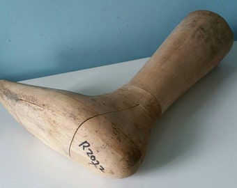 Vintage wooden shoe mold orthopedic shoe last mold oddity rare collectors item!