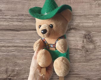 Vintage Gewi Austrian Teddy Bear Collectible Bear on Wooden Skis