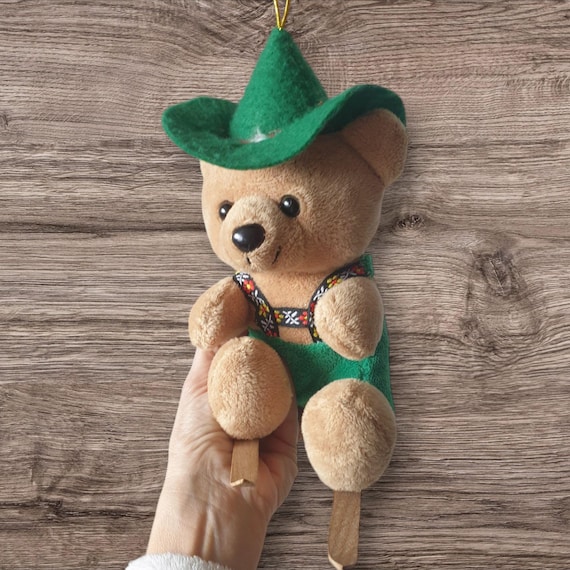 Vintage Gewi Austrian Teddy Bear Collectible Bear on Wooden Skis
