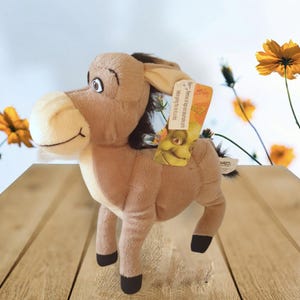 Vintage 2004 Shrek 2 donkey plush Nanco retro soft toy movie character Donald Keyton stuffed animal collectible 23 cm / 9 inch