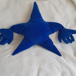 Vintage Ikea plush  blue star with hands  Famnig pillow  cute Swedish design cushion  star shaped rare discontinued
