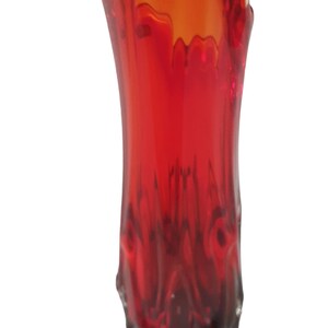 Vintage Glasschaukelvase oder Fingervase in toller rot-orange und grüner Farbe Bild 9