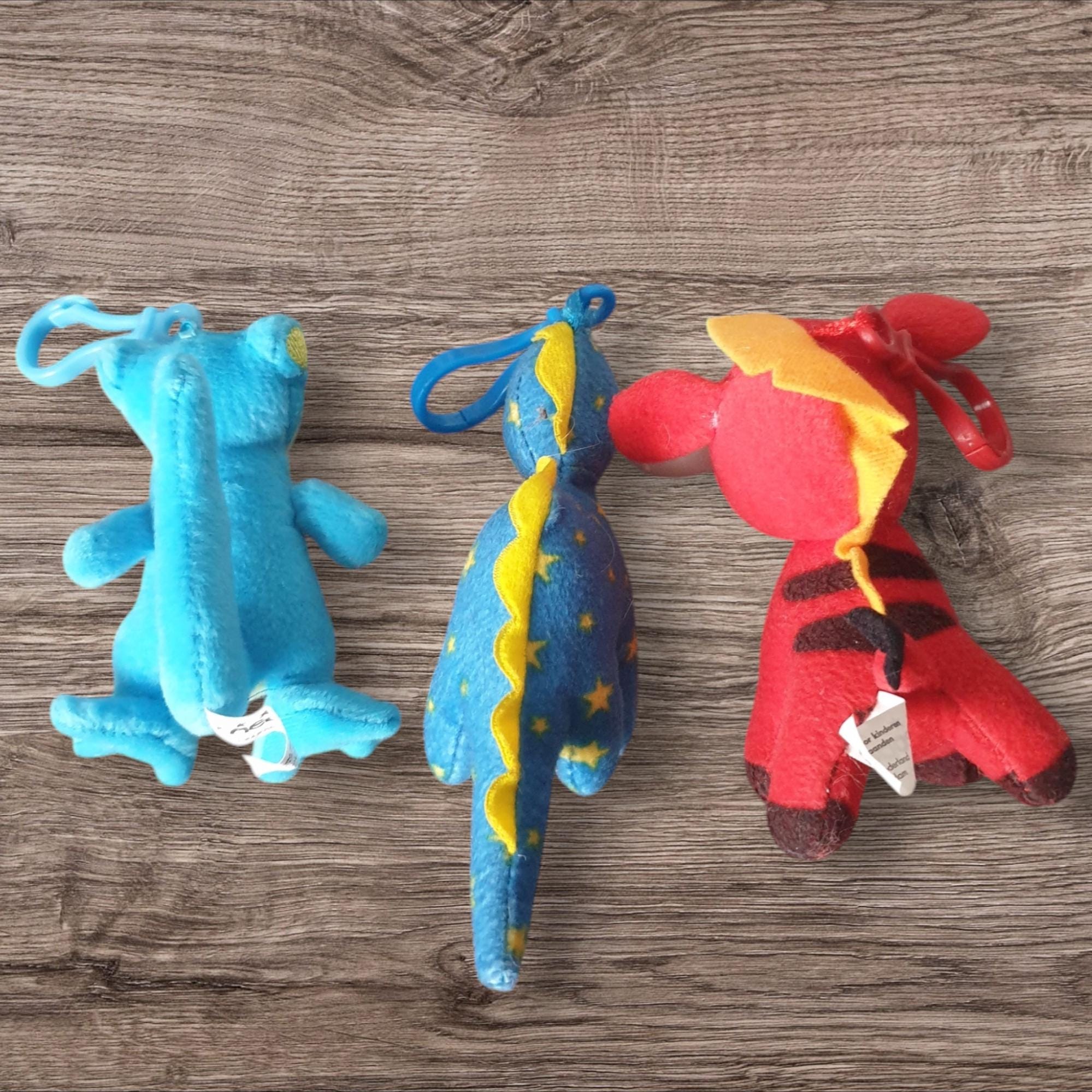 Vintage Collectible Plush Neopets Keychain Techo Starry Chomby Red