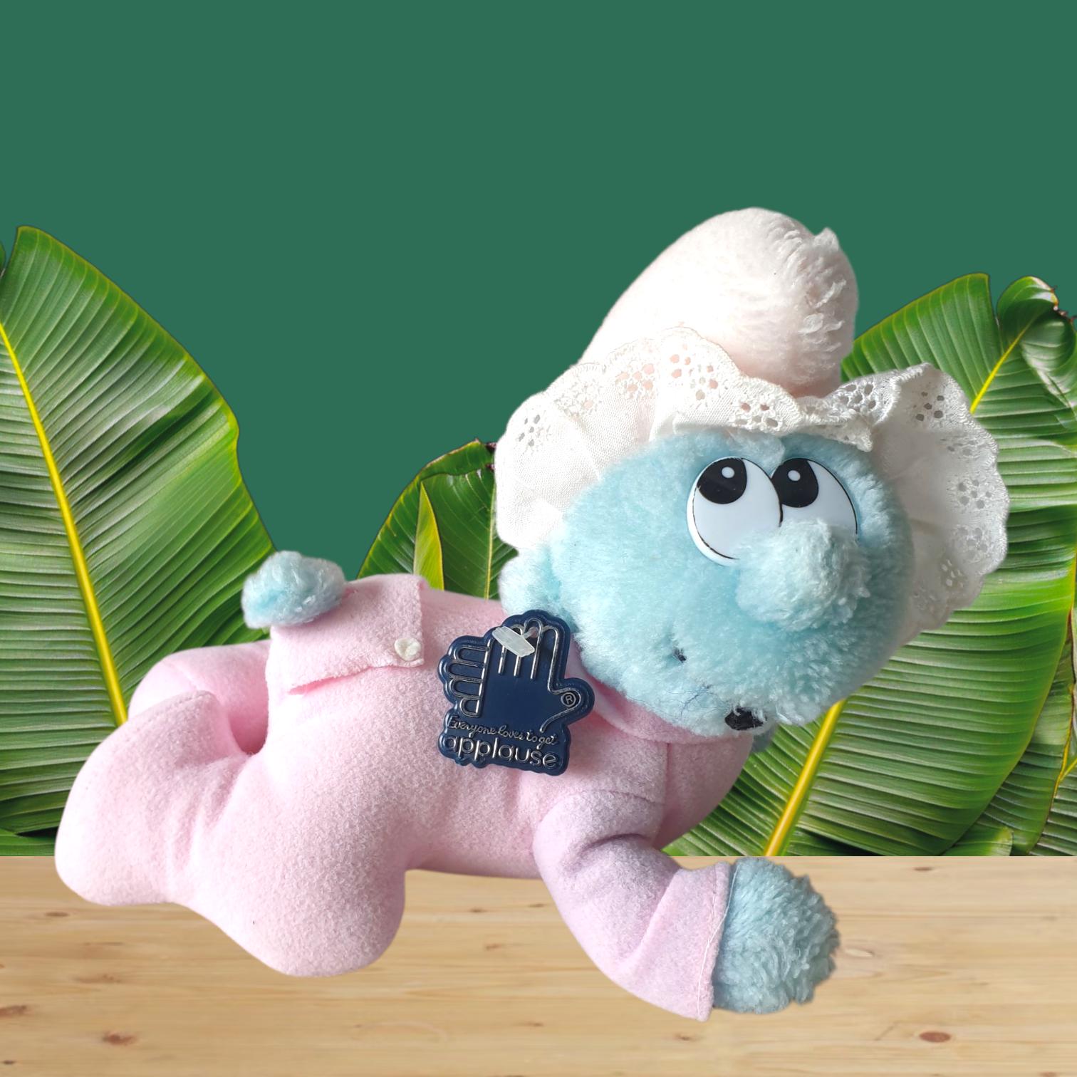 Cute Vintage Baby Smurf Plush Peyo Applause 1983 Retro Collectible