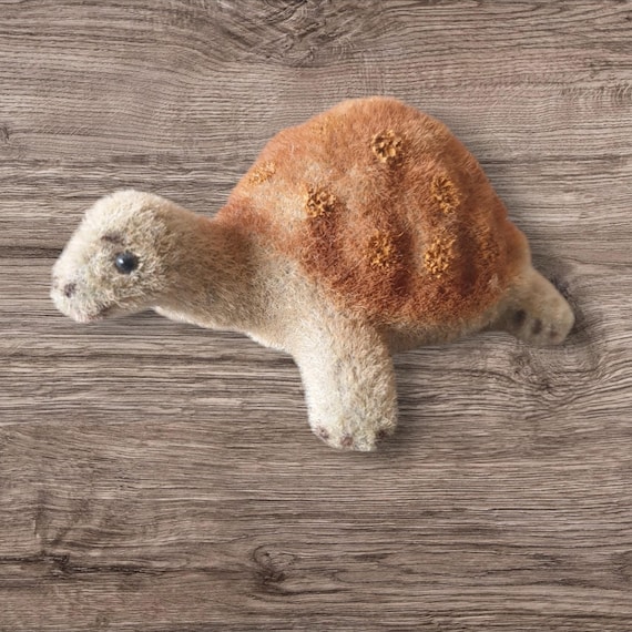 Vintage Wagner Kunstlerschutz Flocked Turtle Tortoise Collectible