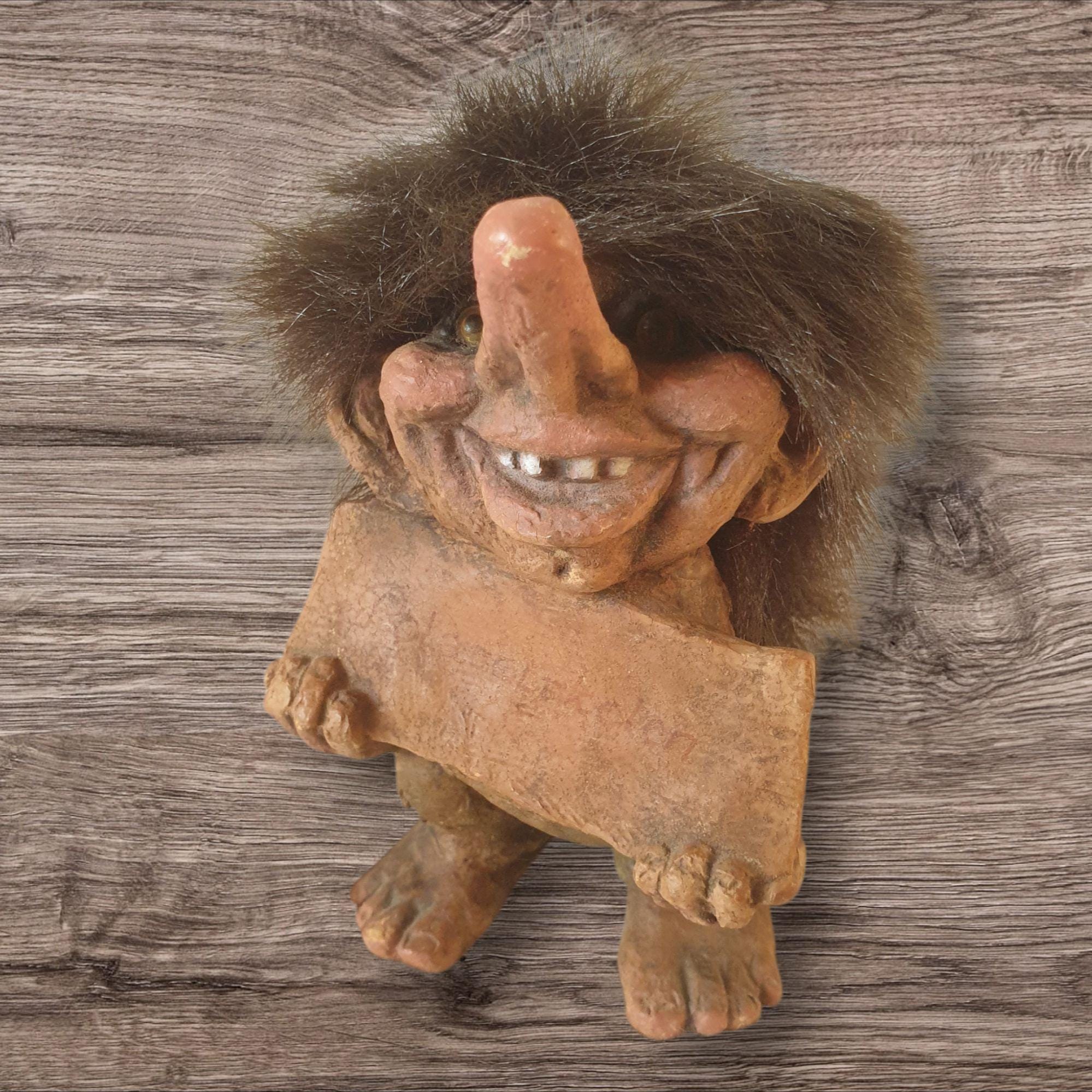 Vintage Norwegian Troll #186 Smiling Troll Holding a Polarsirkelen