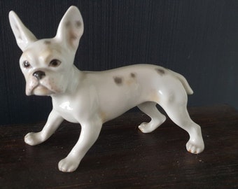 Augarten Wien Austria porcelain French bulldog figurine collectible dog figurine