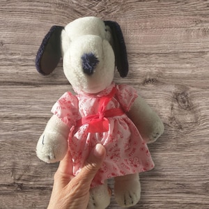 Vintage plush Woodstock Belle retro collectible Snoopy Peanuts soft toy 27 cm 10.6 inch soft toy white dog
