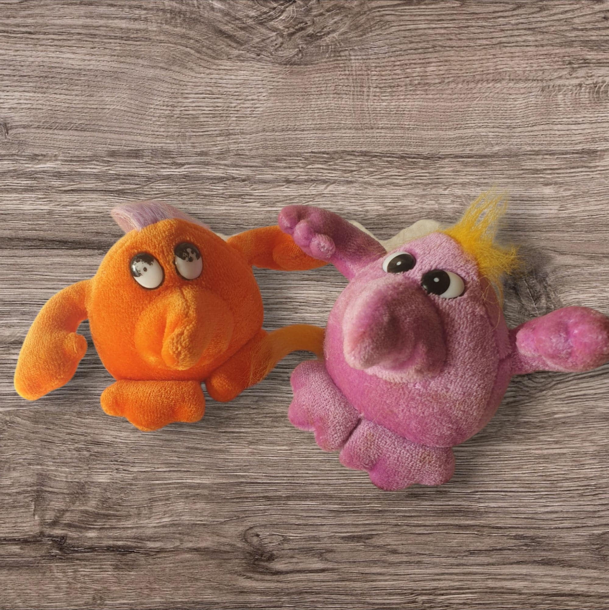Vintage Ikea Göönk Mini Plush Mascot 1992 Orange and Pink