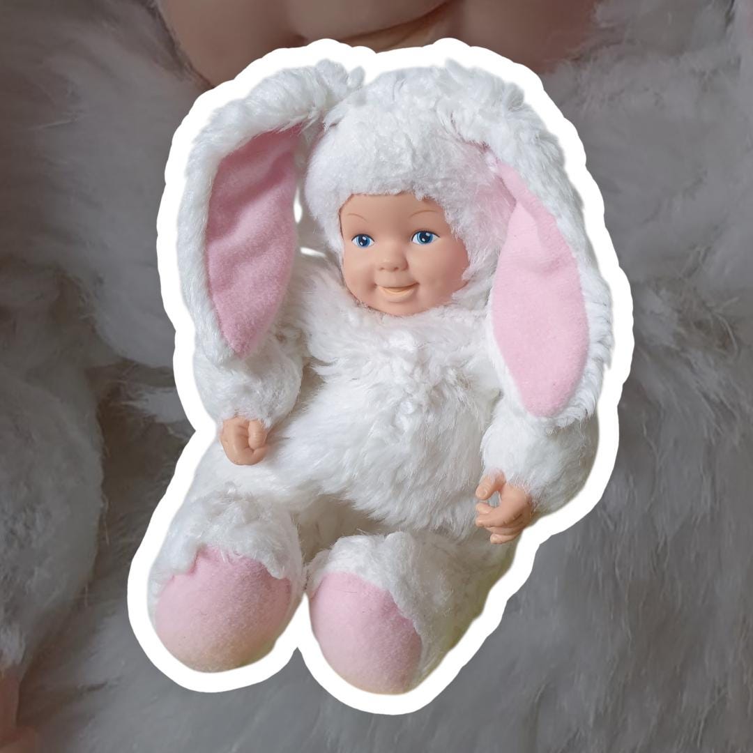 Anne Geddes White Rabbit Plush Baby Collectible Vintage 1990s 2000s ...