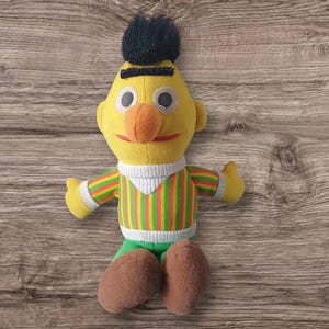 Vintage  Sesame Street Bert soft toy collectible retro plush 1980 s 1990s tv cartoon character soft toy 30 cm 11,8 inch