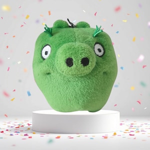 Angry Birds green pig plush collectible vintage cartoon character 10 cm 4 inches