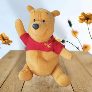 Cute Pooh bear plush beanbag soft toy Winnie the Pooh cartoon character Disney beanie 20 cm 8 inch