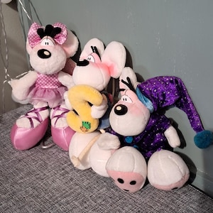Vintage Diddlina Diddl plush suction cup collectible mouse soft toy 1990s 2000s 16 cm Depesche choose yours ballerina , wizard or letter S