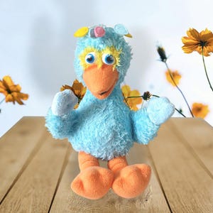 Vintage Sesamestreet Big Bird plush blue bird soft toy collectible tv cartoon character 35 cm / 13,7 inch retro 2005