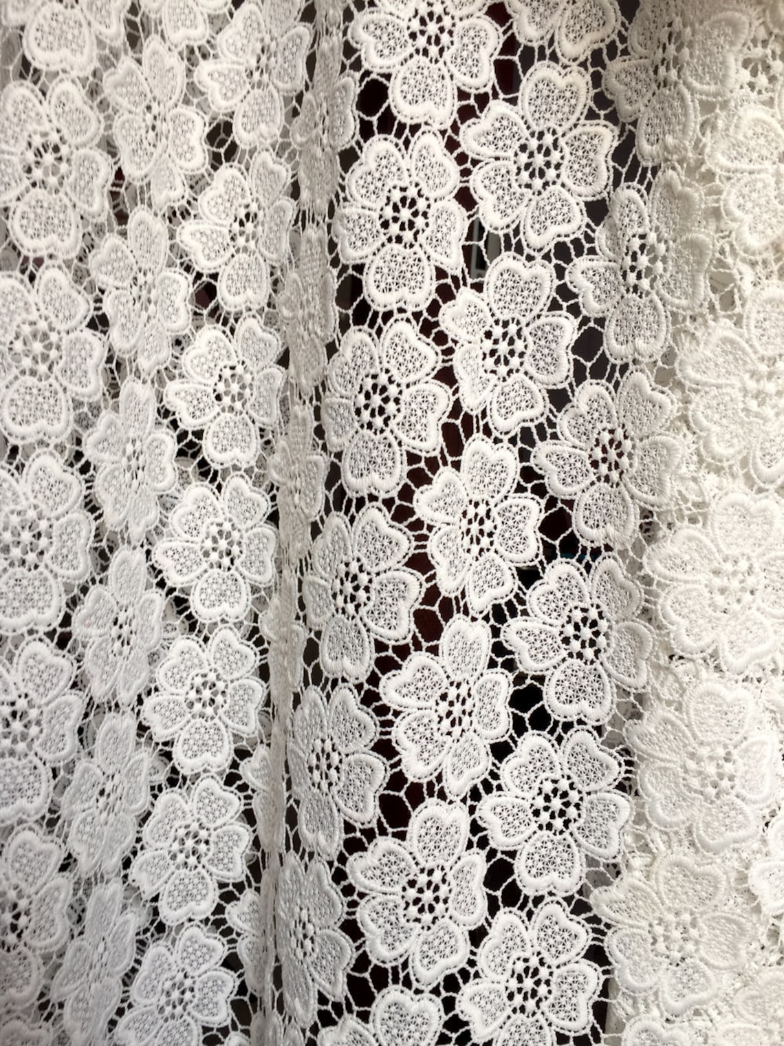 Offwhite Guipure Lace Fabric Embroidered Lace Wedding Lace Etsy