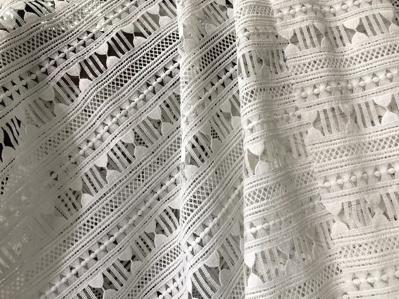 Cord Lace,Fashion Dress lace Fabrics Pure White Milk Cotton Guipure Lace Fabric
