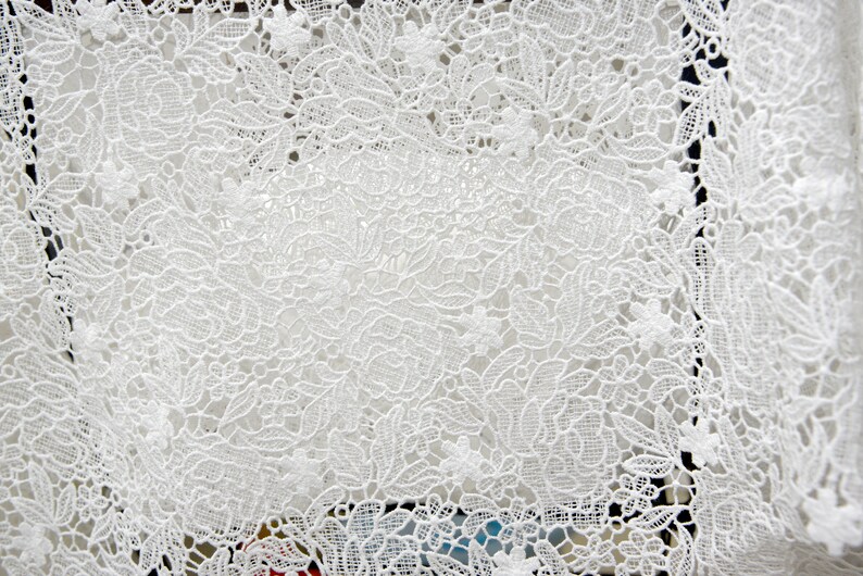 White Flowers Guipure Lace Fabric,rich White Wedding Bridal Lace, Lingerie Lace Fabrics Etsy