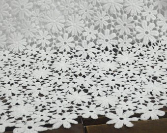 Offwhite Flower  Guipure lace,white Embroidered lace, Wedding Lace, Bridal lace, Lingerie Lace