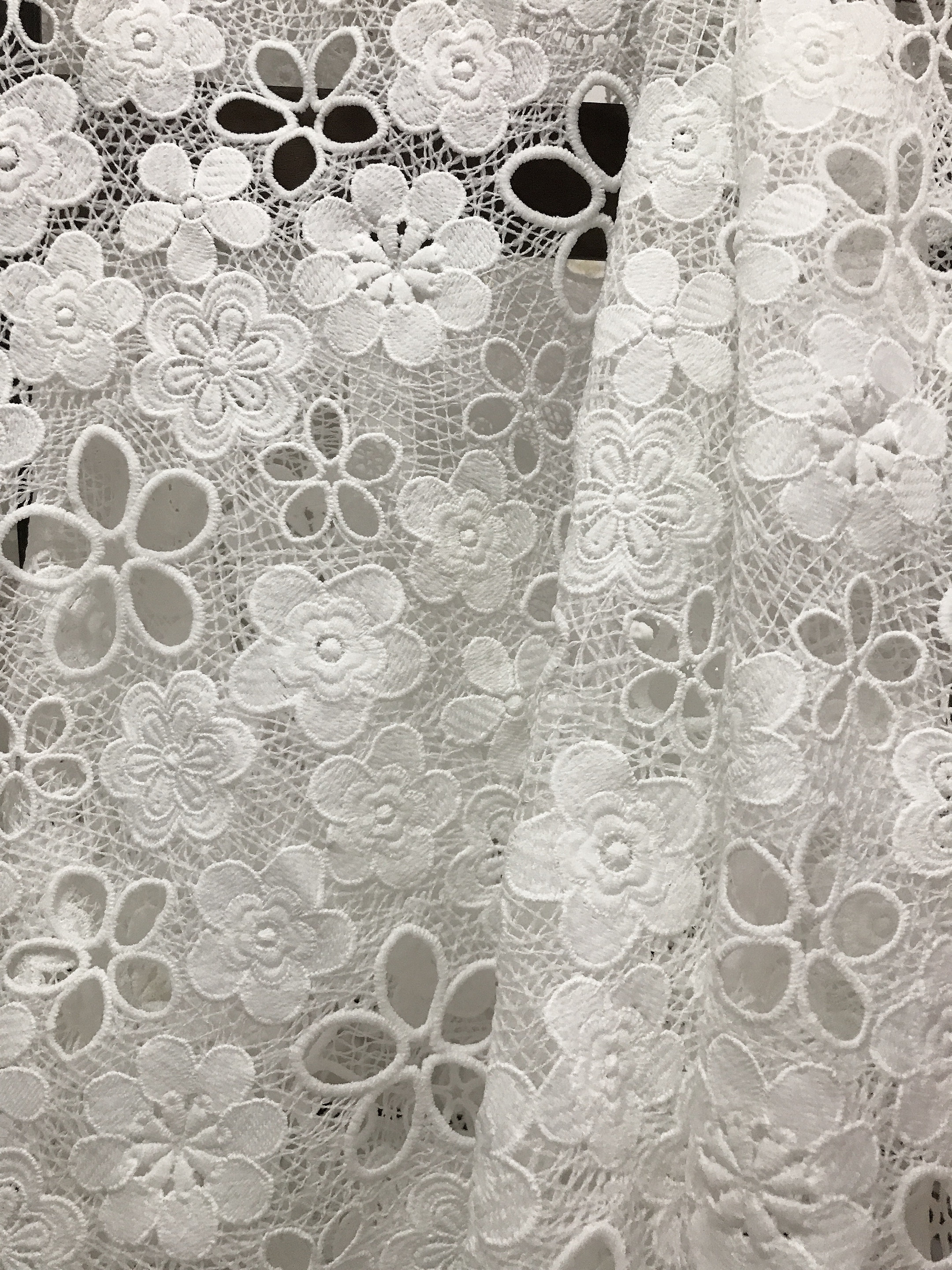 White Five Petal Flower Lace Fabric,milk Cotton White Lace,flower White ...