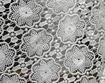 White Guipure Lace Fabric Bridal Lace Fabric Wedding Fabric by the Yard