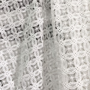 White lace fabric,Guipure lace,Pure white Dress lace fabric