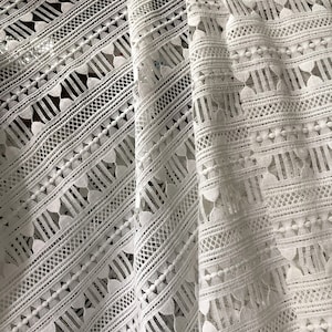 OffWhite Milk Cotton Guipure Lace Fabric ,Cord Lace,Fashion Dress lace Fabrics