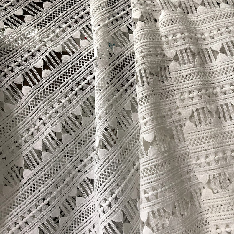 Cord Lace,Fashion Dress lace Fabrics Pure White Milk Cotton Guipure Lace Fabric