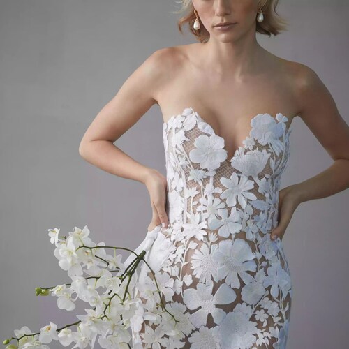 Stephanie Dress ~ 3D Floral Embroidery