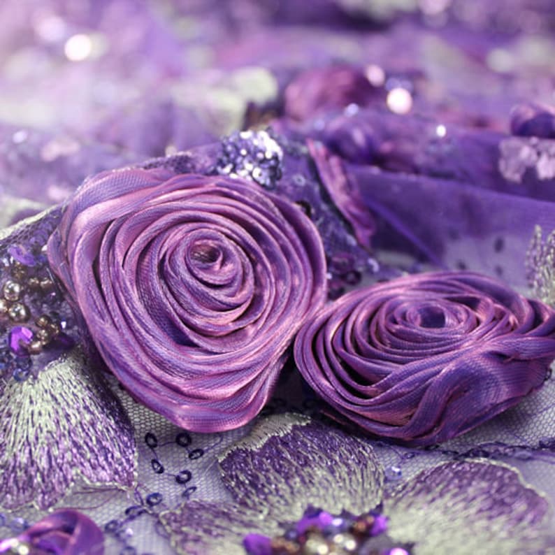 Romantic 3D Purple Rose Dress