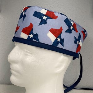 State of TEXAS theme/print Surgeon Cap/Surgical Hat/Scrub Cap, Medium, Handmade.