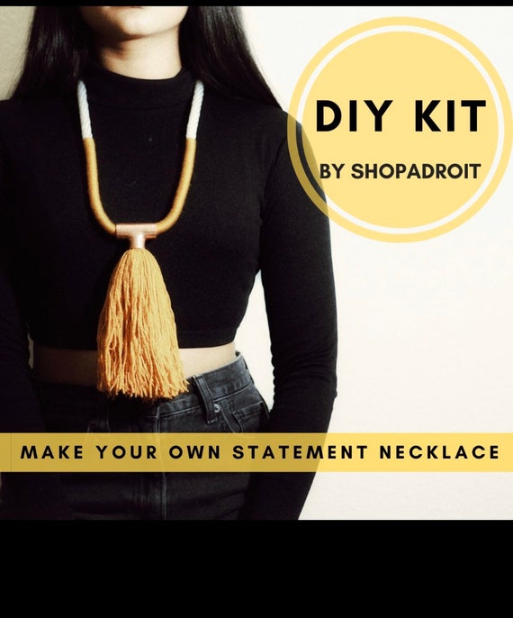 Make your own fiber necklace kit DIY statement necklace | Etsy
