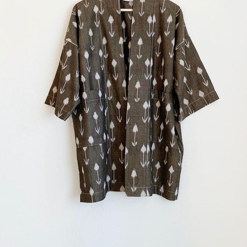 GREEN PRINT KIMONO