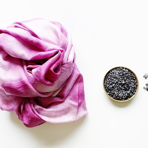 Cochineal Natural Dyeing Kit, DIY Pink Purple Dye Kit, Silk Scarf Dyeing Kit, crafty gift kit, DIY workshop at home, Quarantine Activity Kit image 8