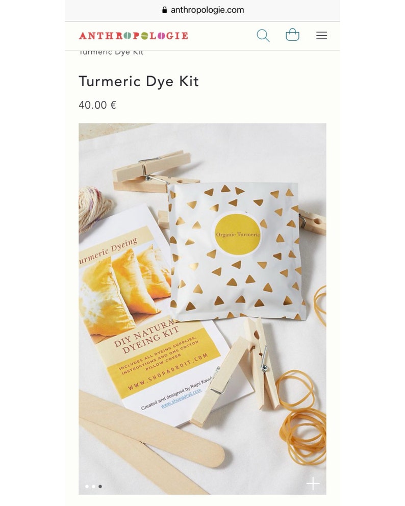 Turmeric Dye kit, Natural Dyeing Kit, DIY kit, Turmeric Tie Dye kit, Textile design Kit, craft gift kit, DIY workshop, Stay at home activity Bild 5