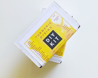 Kit de tinte de cúrcuma, kit de teñido natural, kit de bricolaje, kit tie dye de cúrcuma, kit de diseño textil, kit de regalo artesanal, taller de bricolaje, estancia en casa actividad